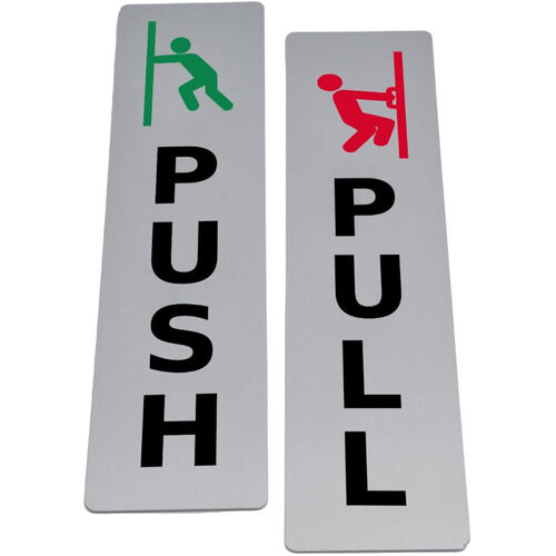 WORKWEAR, SAFETY & CORPORATE CLOTHING SPECIALISTS - 200x50mm - Self Adhesive - Pair - Push / Pull (Vertical)