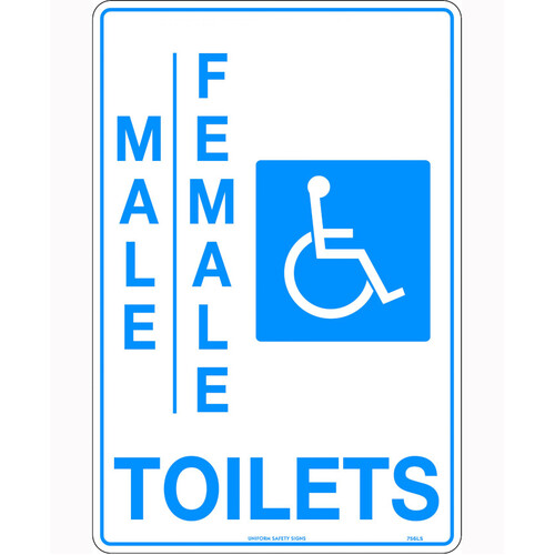 WORKWEAR, SAFETY & CORPORATE CLOTHING SPECIALISTS - 240x180mm - Self Adhesive - Male/Female/Disabled Toilets