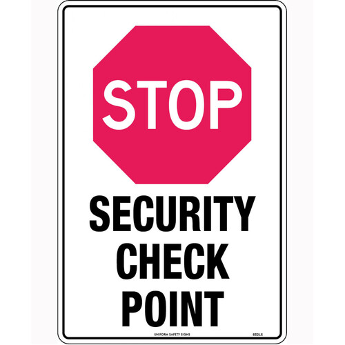 WORKWEAR, SAFETY & CORPORATE CLOTHING SPECIALISTS 450x300mm - Poly - Stop Security Check Point