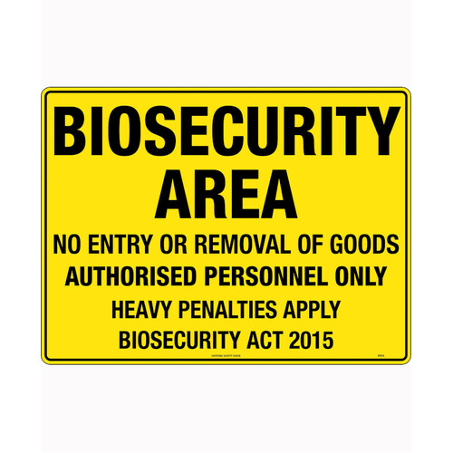 WORKWEAR, SAFETY & CORPORATE CLOTHING SPECIALISTS - 600x400mm - Metal - Biosecurity Area