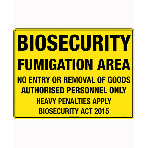 WORKWEAR, SAFETY & CORPORATE CLOTHING SPECIALISTS - 600x400mm - Metal - Biosecurity Fumigation Area