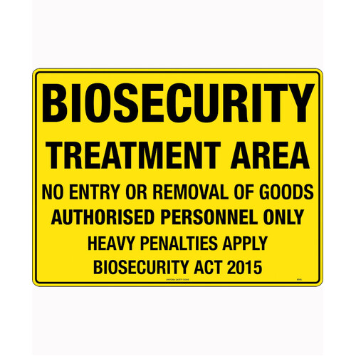 WORKWEAR, SAFETY & CORPORATE CLOTHING SPECIALISTS - 600x400mm - Metal - Biosecurity Treatment Area