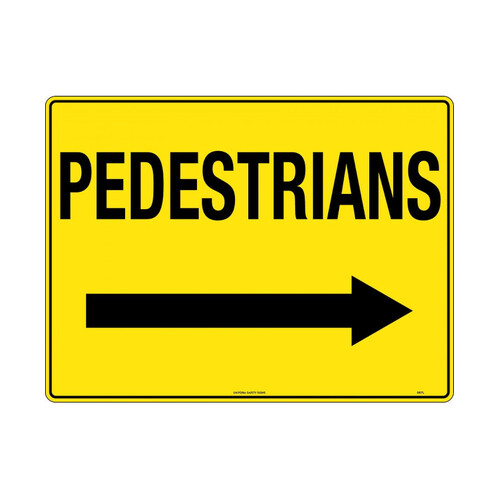 WORKWEAR, SAFETY & CORPORATE CLOTHING SPECIALISTS 600x225mm - Corflute - Pedestrians  [Arrow Right]