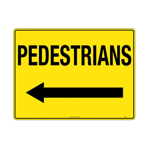 WORKWEAR, SAFETY & CORPORATE CLOTHING SPECIALISTS 600x225mm - Corflute - Pedestrians  [Arrow Left]