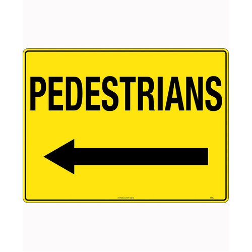 WORKWEAR, SAFETY & CORPORATE CLOTHING SPECIALISTS 600x400mm - Poly - Pedestrians (Arrow Left)