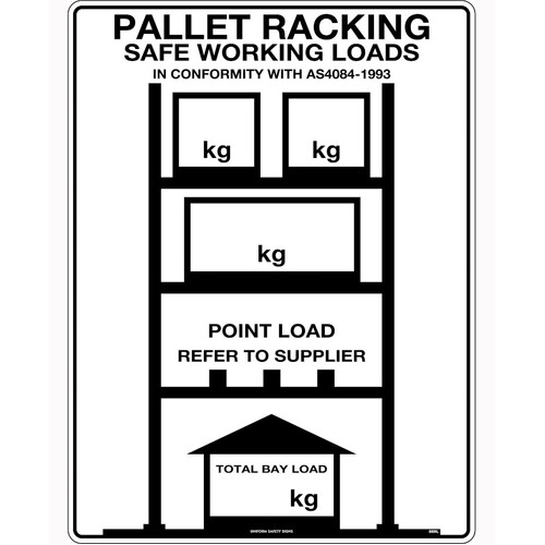 WORKWEAR, SAFETY & CORPORATE CLOTHING SPECIALISTS 600x400mm - Poly - Pallet Racking Signage