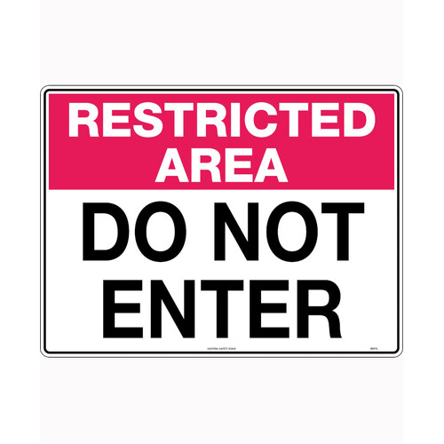 WORKWEAR, SAFETY & CORPORATE CLOTHING SPECIALISTS 450x300mm - Metal - Restricted Area Do Not Enter