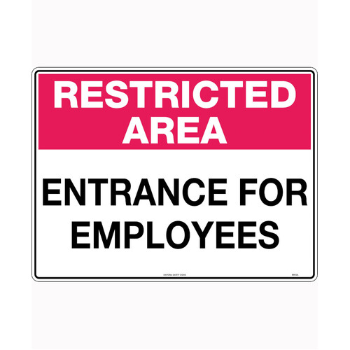 WORKWEAR, SAFETY & CORPORATE CLOTHING SPECIALISTS 450x300mm - Metal - Restricted Area Entrance For Employees