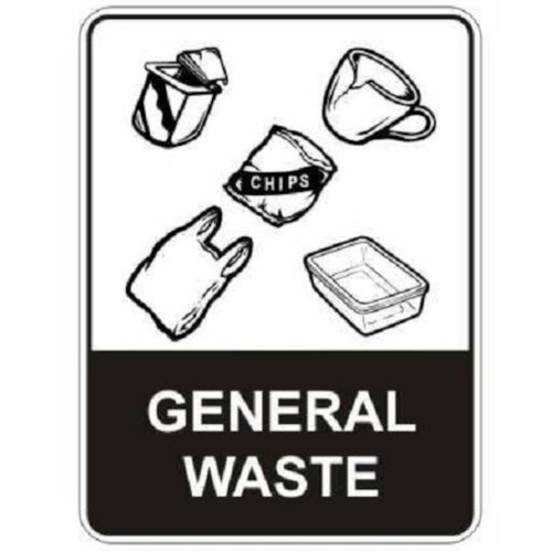 WORKWEAR, SAFETY & CORPORATE CLOTHING SPECIALISTS - 450x300mm - Metal - General Waste [With Picto]