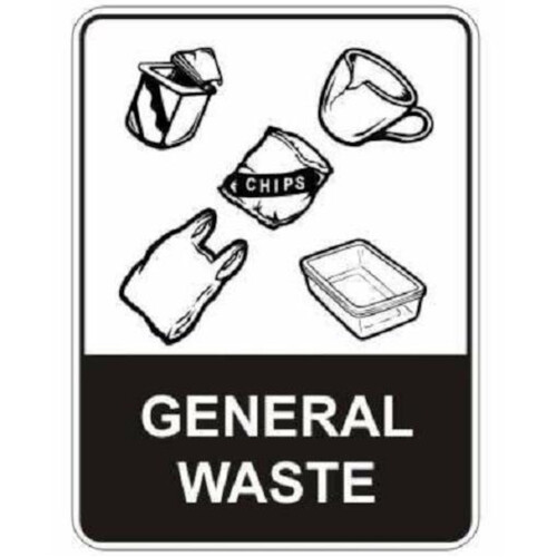 WORKWEAR, SAFETY & CORPORATE CLOTHING SPECIALISTS - 450x300mm - Poly - General Waste [With Picto]