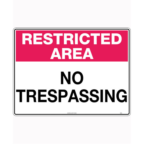 WORKWEAR, SAFETY & CORPORATE CLOTHING SPECIALISTS 450x300mm - Metal - Restricted Area No Trespassing