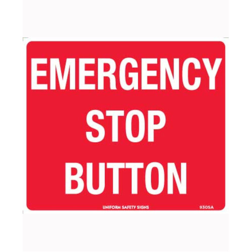 WORKWEAR, SAFETY & CORPORATE CLOTHING SPECIALISTS - 240x180mm - Self Adhesive - Emergency Stop Button