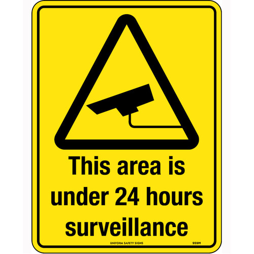 WORKWEAR, SAFETY & CORPORATE CLOTHING SPECIALISTS 600x400mm - Metal - This Area is Under 24 hour Surveillance