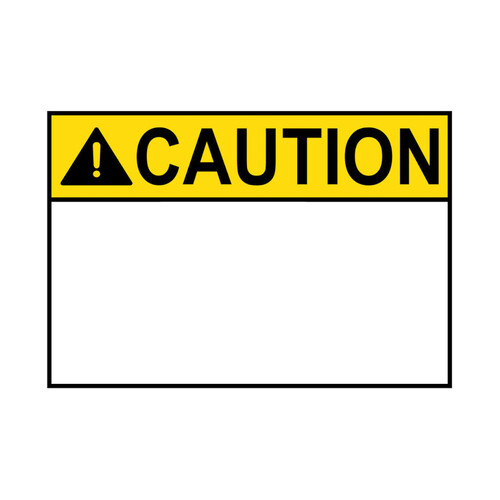WORKWEAR, SAFETY & CORPORATE CLOTHING SPECIALISTS - 90x55mm - Self Adhesive - Sheet of 10 - Caution Blank