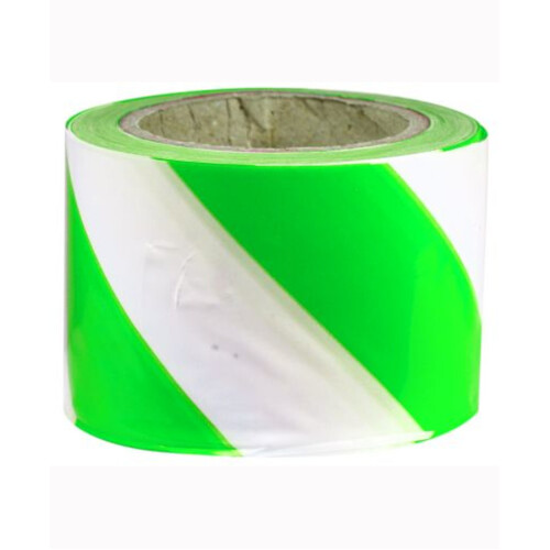 WORKWEAR, SAFETY & CORPORATE CLOTHING SPECIALISTS 75mm x 100mtr - Barrier Tape - Green and White