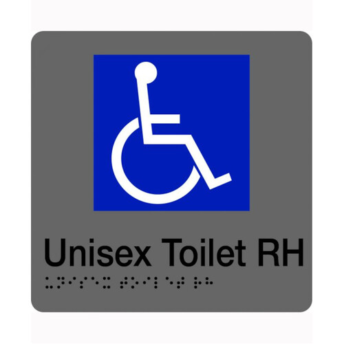 WORKWEAR, SAFETY & CORPORATE CLOTHING SPECIALISTS 180x220mm - Braille - Silver PVC - Accessible Toilet (Left Hand)