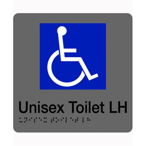 WORKWEAR, SAFETY & CORPORATE CLOTHING SPECIALISTS 180x220mm - Braille - Silver PVC - Accessible Toilet (Right Hand)