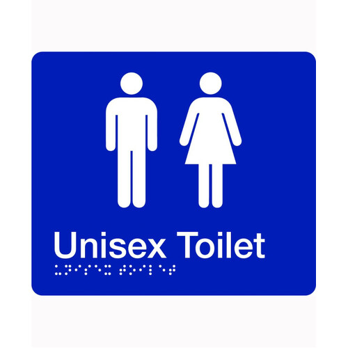 WORKWEAR, SAFETY & CORPORATE CLOTHING SPECIALISTS - 180x220mm - Braille - Blue PVC - Unisex Toilet