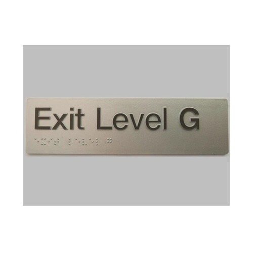 WORKWEAR, SAFETY & CORPORATE CLOTHING SPECIALISTS - 180x50mm - Braille - Silver PVC - Exit Level G