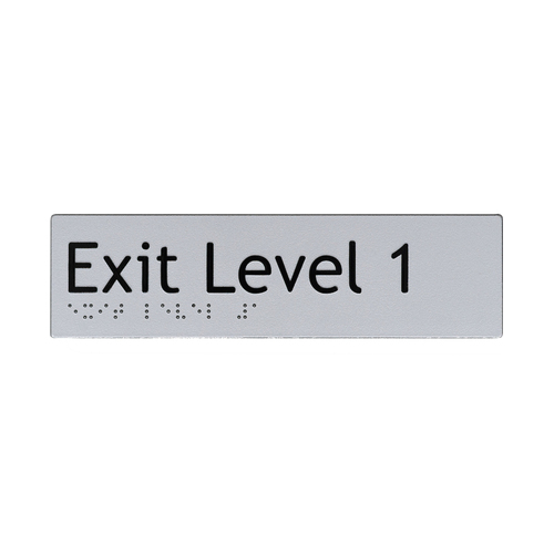 WORKWEAR, SAFETY & CORPORATE CLOTHING SPECIALISTS - 180x50mm - Braille - Silver PVC - Exit Level 1