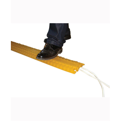 WORKWEAR, SAFETY & CORPORATE CLOTHING SPECIALISTS - Five Cable Drive-Over Cable Cover 500x900x50mm (Channels 35w x 30h mm)