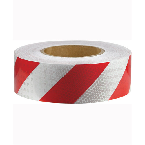 WORKWEAR, SAFETY & CORPORATE CLOTHING SPECIALISTS 50mm x 45mtr Class 1 Reflective Tape Red/White