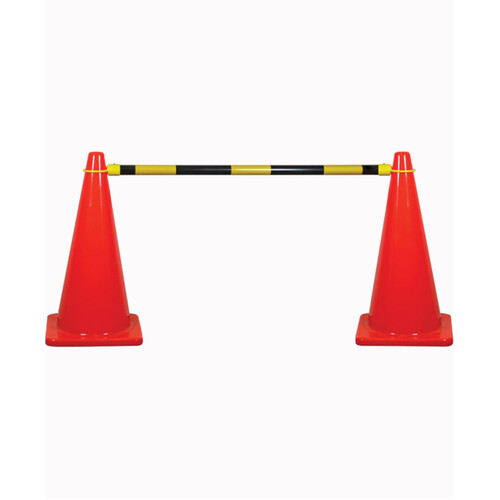 WORKWEAR, SAFETY & CORPORATE CLOTHING SPECIALISTS - 2.0 mtr Extendable Cone Bar - Black/Yellow