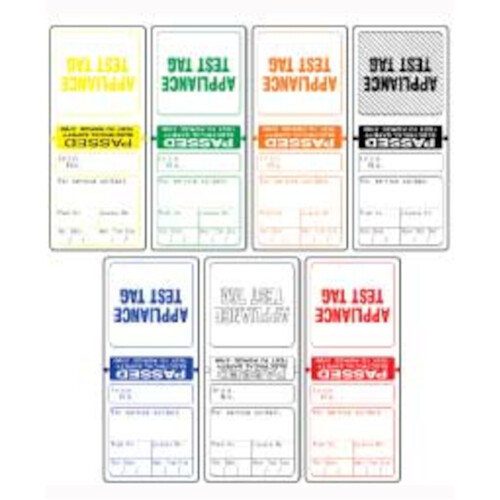 WORKWEAR, SAFETY & CORPORATE CLOTHING SPECIALISTS - Assorted Electrical Test Tags (Pkt 100, x25 Red, Green, Blue & Yellow)