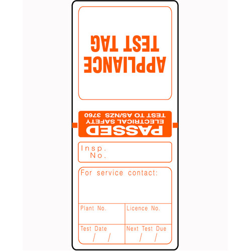 WORKWEAR, SAFETY & CORPORATE CLOTHING SPECIALISTS Orange Electrical Test Tags (Pkt 100) - 6 months, January-June Testing