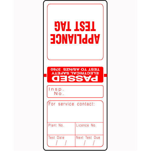 WORKWEAR, SAFETY & CORPORATE CLOTHING SPECIALISTS - Red Electrical Test Tags (Pkt 100)