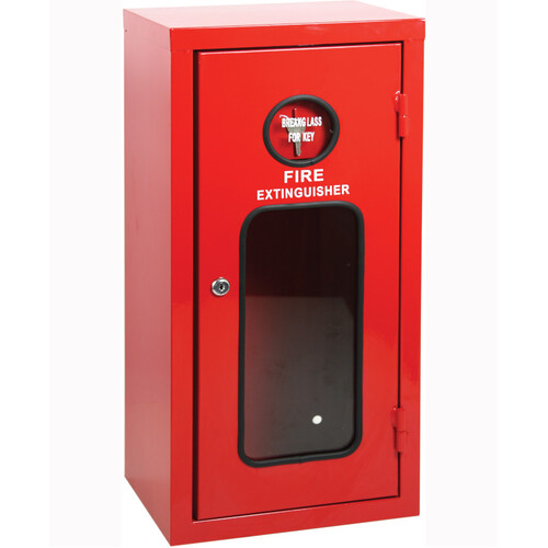 WORKWEAR, SAFETY & CORPORATE CLOTHING SPECIALISTS Galvanised Metal Extinguisher Cabinet - Suits 6 & 9kg Extinguisher - 760 x 280 x 230mm