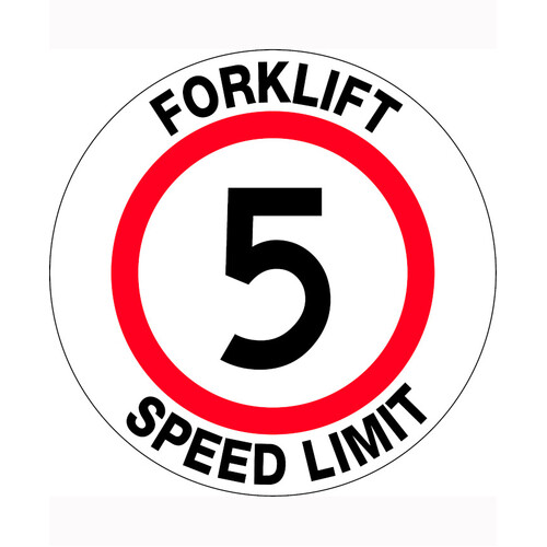 WORKWEAR, SAFETY & CORPORATE CLOTHING SPECIALISTS 400mm - Self Adhesive, Anti-slip, Floor Graphics - Forklift Speed Limit 5