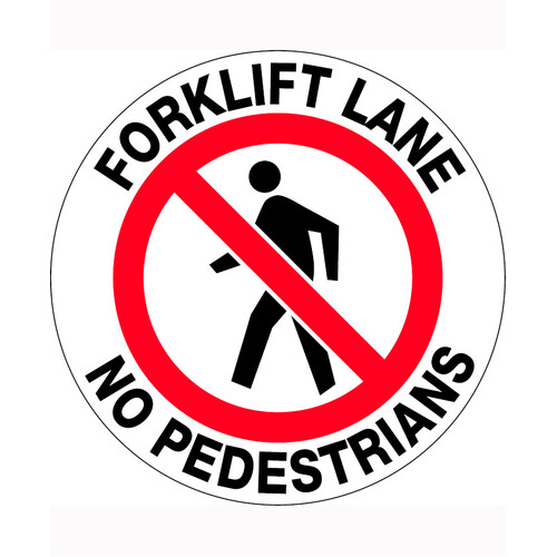 WORKWEAR, SAFETY & CORPORATE CLOTHING SPECIALISTS 400mm - Self Adhesive, Anti-slip, Floor Graphics - Forklift Lane No Pedestrians