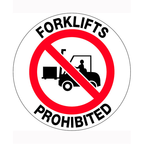 WORKWEAR, SAFETY & CORPORATE CLOTHING SPECIALISTS 400mm - Self Adhesive, Anti-slip, Floor Graphics - Forklifts Prohibited