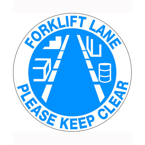 WORKWEAR, SAFETY & CORPORATE CLOTHING SPECIALISTS - 400mm - Self Adhesive, Anti-slip, Floor Graphics - Forklift Lane Please Keep Clear