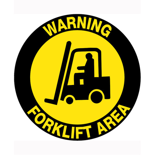 WORKWEAR, SAFETY & CORPORATE CLOTHING SPECIALISTS 400mm - Self Adhesive, Anti-slip, Floor Graphics - Warning Forklift Area