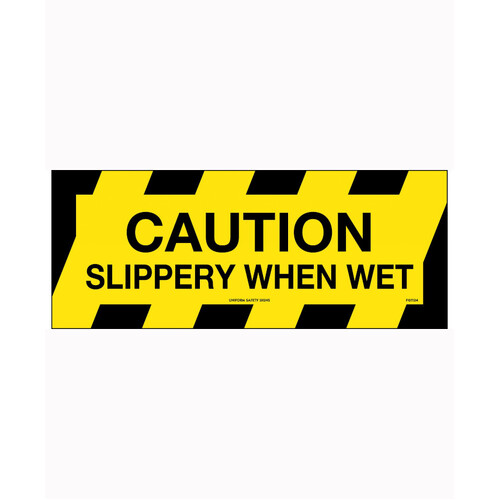 WORKWEAR, SAFETY & CORPORATE CLOTHING SPECIALISTS 450x200mm - Anti Slip Floor Graphics - Caution Slippery When Wet