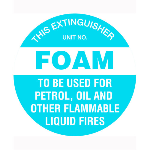 WORKWEAR, SAFETY & CORPORATE CLOTHING SPECIALISTS - 225x225mm - Poly - Off Wall - Fire Extinguisher Marker - Foam (Blue)