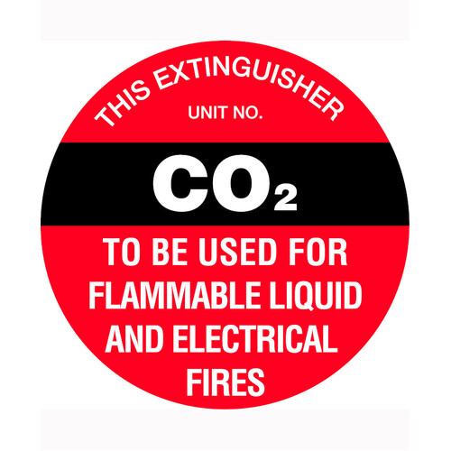 WORKWEAR, SAFETY & CORPORATE CLOTHING SPECIALISTS - 200mm Disc - Poly - Fire Extinguisher Marker - CO2 (Black)