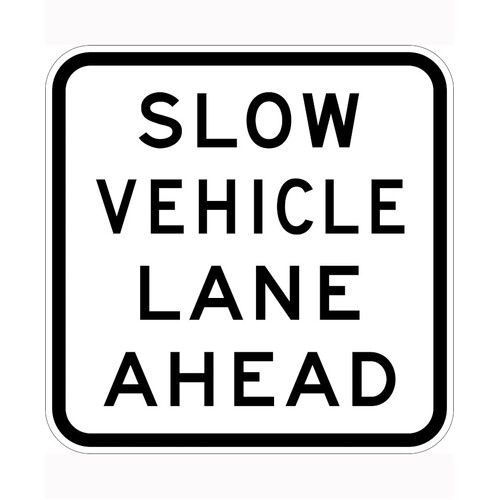 WORKWEAR, SAFETY & CORPORATE CLOTHING SPECIALISTS - 900x900mm - Aluminium - Class 1 Reflective - Slow Vehicle Lane Ahead
