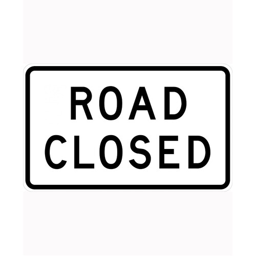 WORKWEAR, SAFETY & CORPORATE CLOTHING SPECIALISTS - 900x550mm - Aluminium - Class 1 Reflective - Road Closed