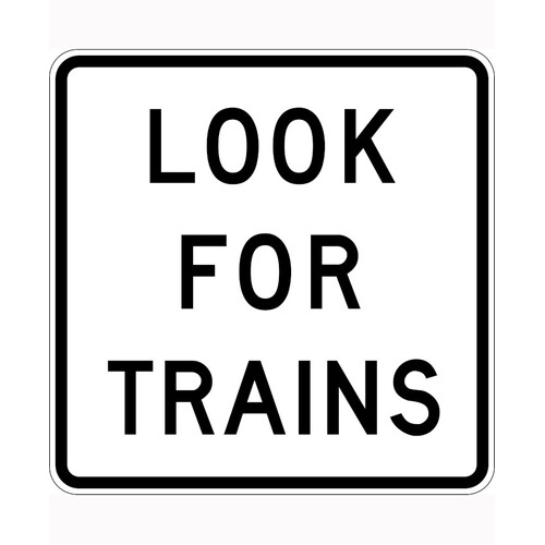 WORKWEAR, SAFETY & CORPORATE CLOTHING SPECIALISTS - 900x900mm - Aluminium - Class 1 Reflective - Look For Trains