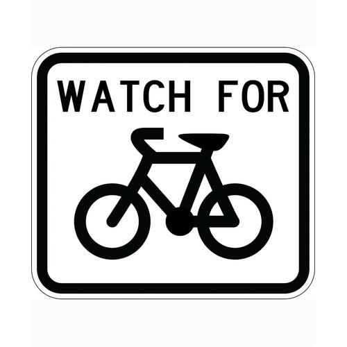 WORKWEAR, SAFETY & CORPORATE CLOTHING SPECIALISTS 900x800mm - Aluminium - Class 1 Reflective - Watch For Bicycles