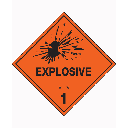 WORKWEAR, SAFETY & CORPORATE CLOTHING SPECIALISTS 100x100mm - Self Adhesive - Pkt of 6 - Explosive 1