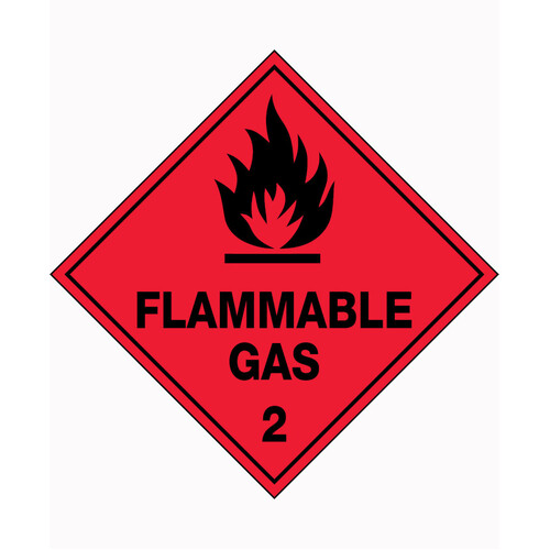 WORKWEAR, SAFETY & CORPORATE CLOTHING SPECIALISTS - 100x100mm - Self Adhesive - Pkt of 6 - Flammable Gas 2