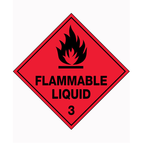 WORKWEAR, SAFETY & CORPORATE CLOTHING SPECIALISTS - 100x100mm - Self Adhesive - Pkt of 6 - Flammable Liquid 3