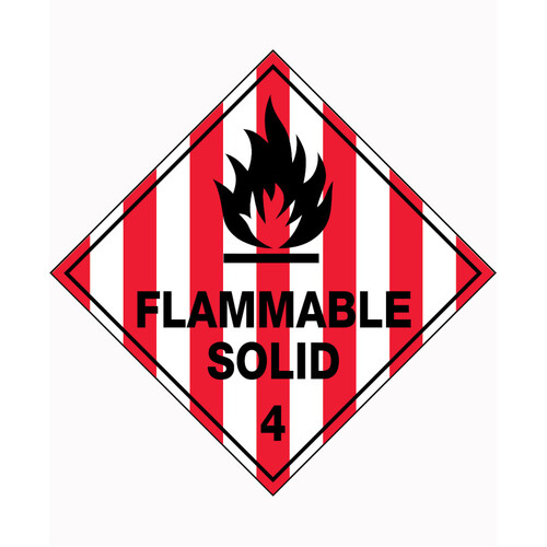 WORKWEAR, SAFETY & CORPORATE CLOTHING SPECIALISTS 100x100mm - Self Adhesive - Pkt of 6 - Flammable Solid 4