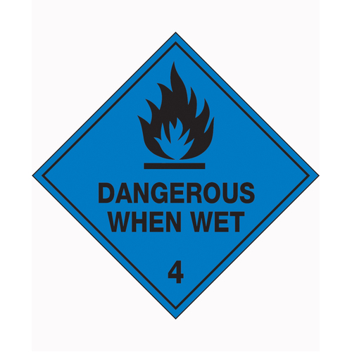 WORKWEAR, SAFETY & CORPORATE CLOTHING SPECIALISTS - 100x100mm - Self Adhesive - Pkt of 6 - Dangerous When Wet 4