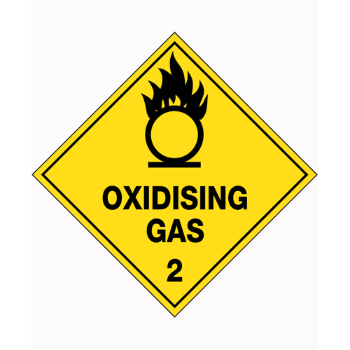WORKWEAR, SAFETY & CORPORATE CLOTHING SPECIALISTS 50x50mm - Self Adhesive - Roll of 250 - Oxidising Gas 2