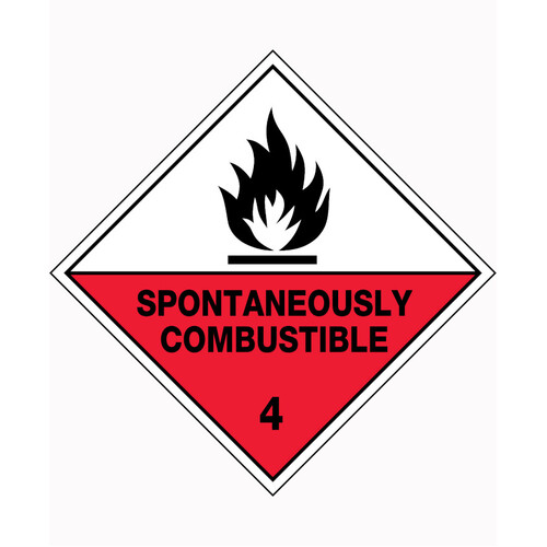 WORKWEAR, SAFETY & CORPORATE CLOTHING SPECIALISTS 50x50mm - Self Adhesive - Roll of 250 - Spontaneously Combustible 4